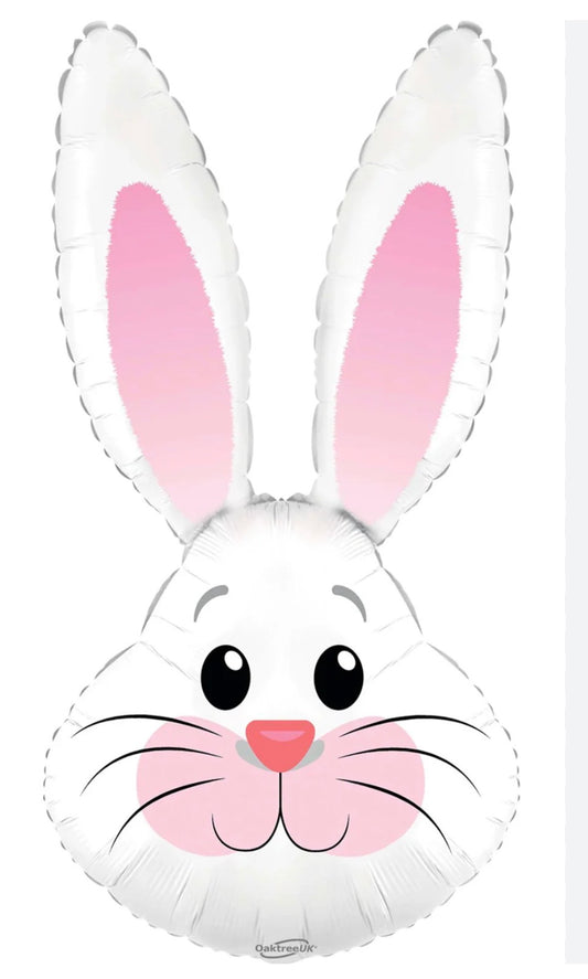 36 " CUTE RABBIT METALLIUC WHITE BALLOON