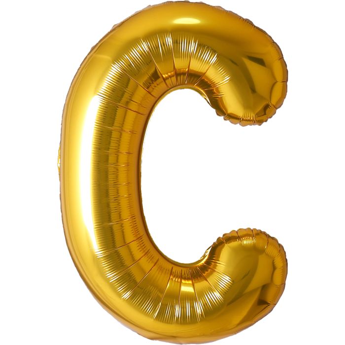 34" Gold Letter C Balloon