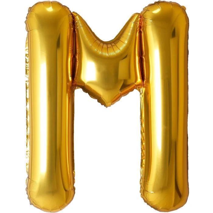 34" Gold Letter M Balloon