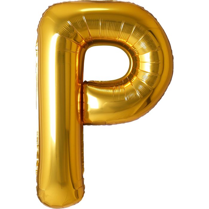 34" Gold Letter P Balloon
