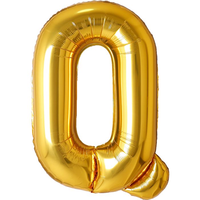 34" Gold Letter Q Balloon