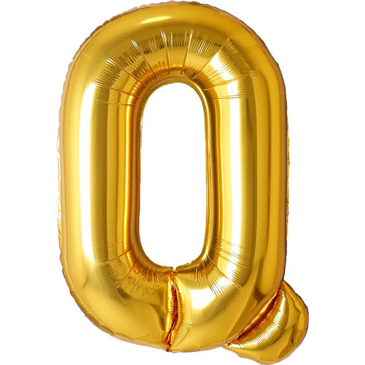 34" Gold Letter Q Balloon