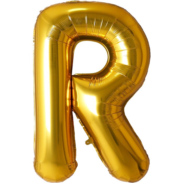 34" Gold Letter R Airise Balloon