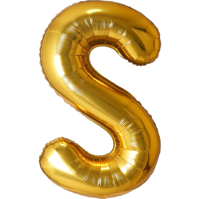 34" Gold Letter S Balloon