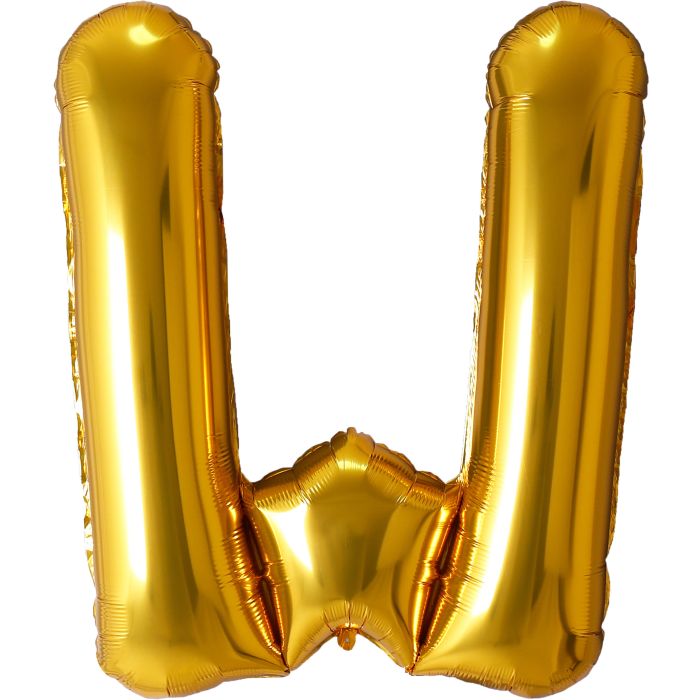 34" Gold Letter W Balloon