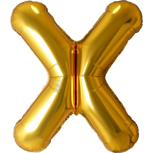 34" Gold Letter X Balloon