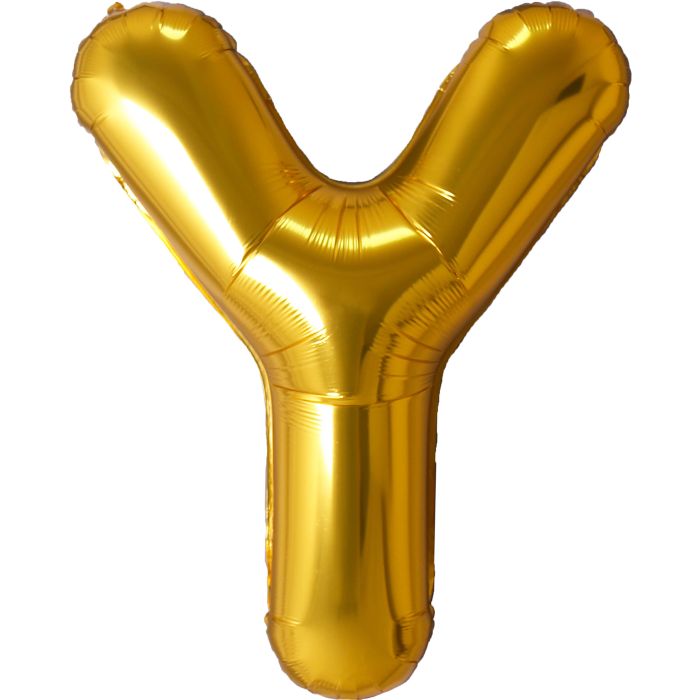 34" Gold Letter Y Balloon