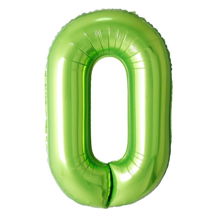 34" Green Number 0 Balloon
