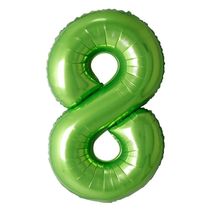 34" Green Number 8 Balloon