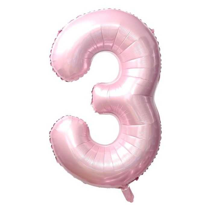 34" Baby Pink Number 3 Balloon