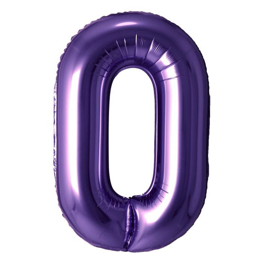 34" Purple Number 0 Balloon