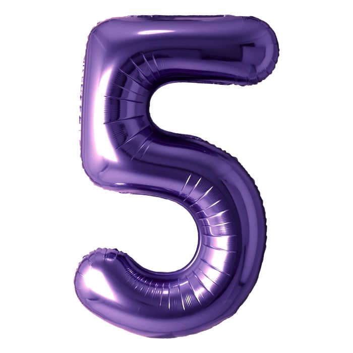 34" Purple Number 5 Balloon