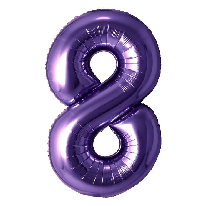 34" Purple Number 8 Balloon