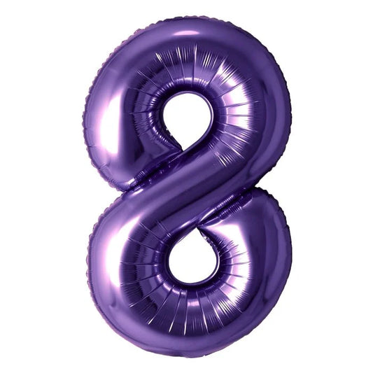 34" Purple Number 8 Balloon