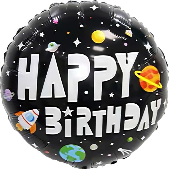 18" Happy Birthday Space Astronaut Balloon