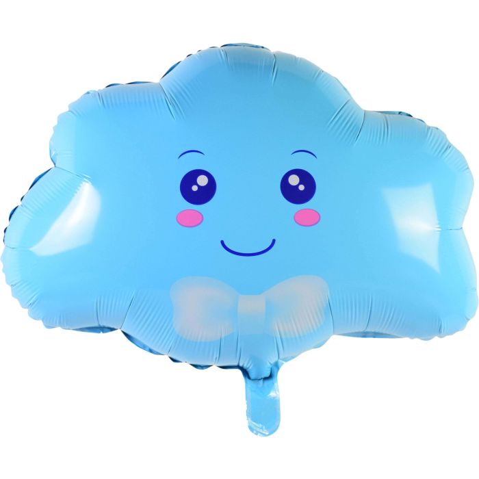 18" Blue Smiley Face Cloud Balloon